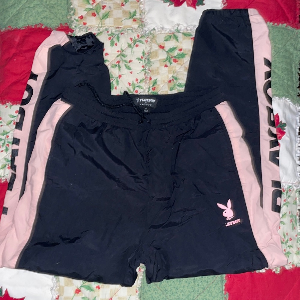 PLAYBOY JOGGERS SIZE SMALL BLACK PINK